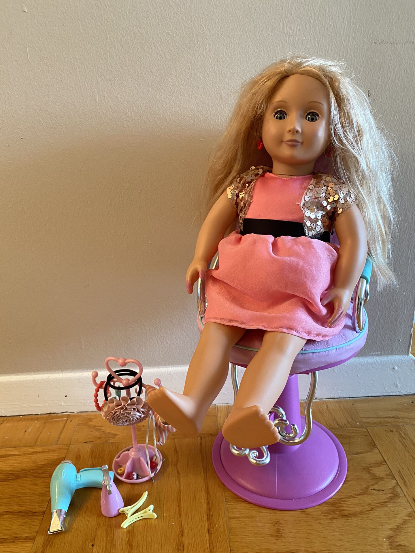 Our Generation Jewelry Doll & Salon Chair