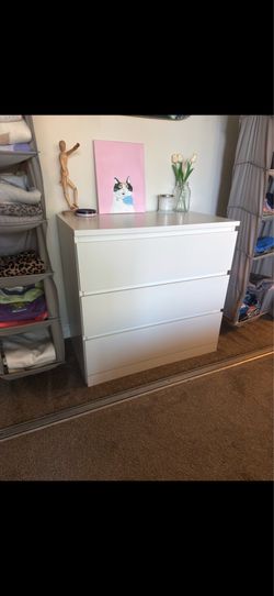 White 3 Drawer Dresser