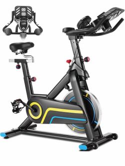 Exercise Bike, CHAOKE Quiet Magnetic Resistance 300LB Capacity Stationary Bike for Home with App Compatible, Indoor Bike with Comfortable Seat and Dig