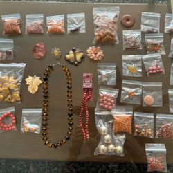 LOT Of orange beads 