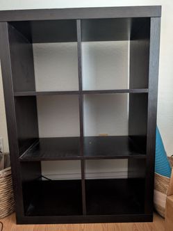 Black 6-Cube Storage Shelf Unit