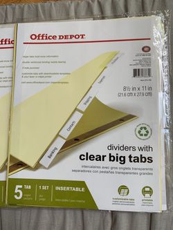 NEW Office Depot 5 tabs dividers $5
