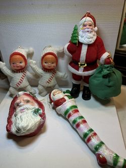 🎄 Vintage Christmas Ornament Lot – Santa, Pixies, Retro Japan Style 🎅✨
