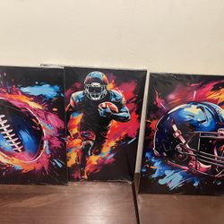 3pc Football Pictures 