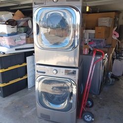 Lg Mega Capacity Stackable Washer And Gas Dryer 