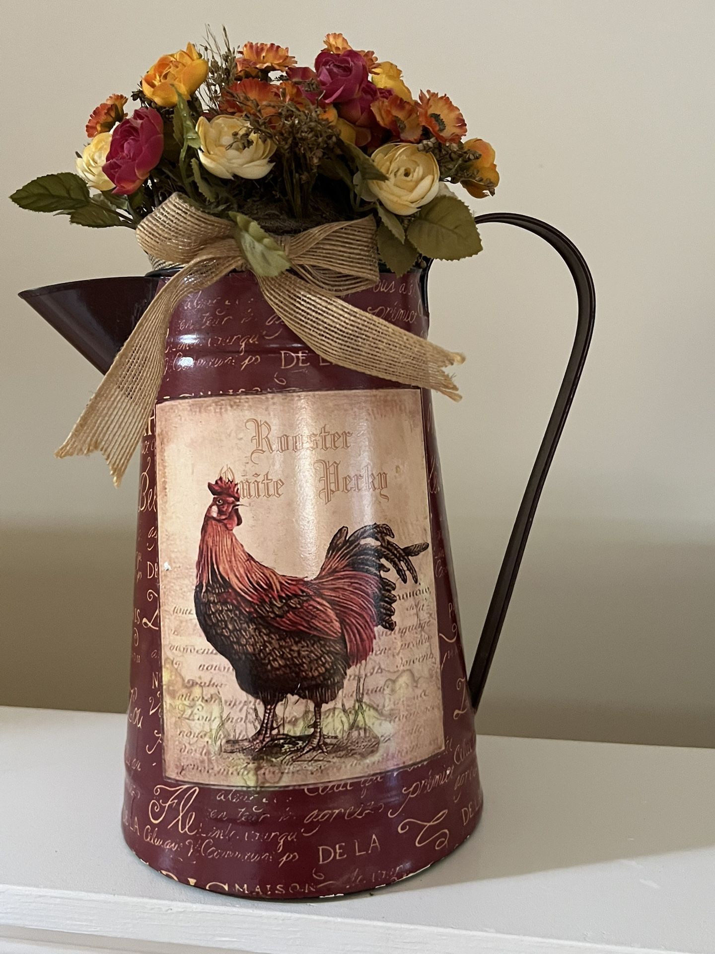 Metal Pitcher Vase Farmhouse