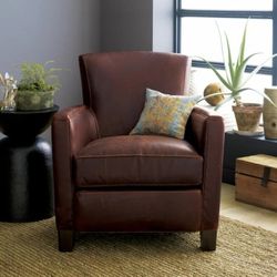 Briarwood Leather Accent Chairs (2) + Ottoman