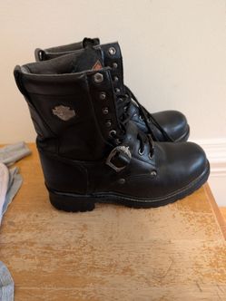 Harley-Davidson black leather steel toe boots
