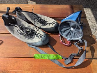 Mad Rock Climbing Shoes sz 12.5 and Chalk Bag