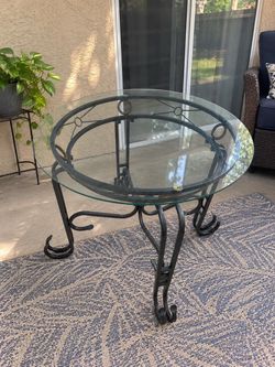 Round Glass Top Table