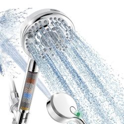 Brand New Filtered Shower Head with Handheld, 9-Spray Setting Detachable Showerhead with Filters, Shower Head for Hard Water - Filtered Chlorine, Impr