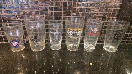 Set of 6 Branded Beer Pint Glasses