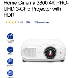 Epson Home Cinema 3800 4K PRO-UHD Projector