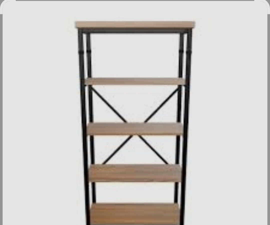 Tier Wood and Metal Shelf