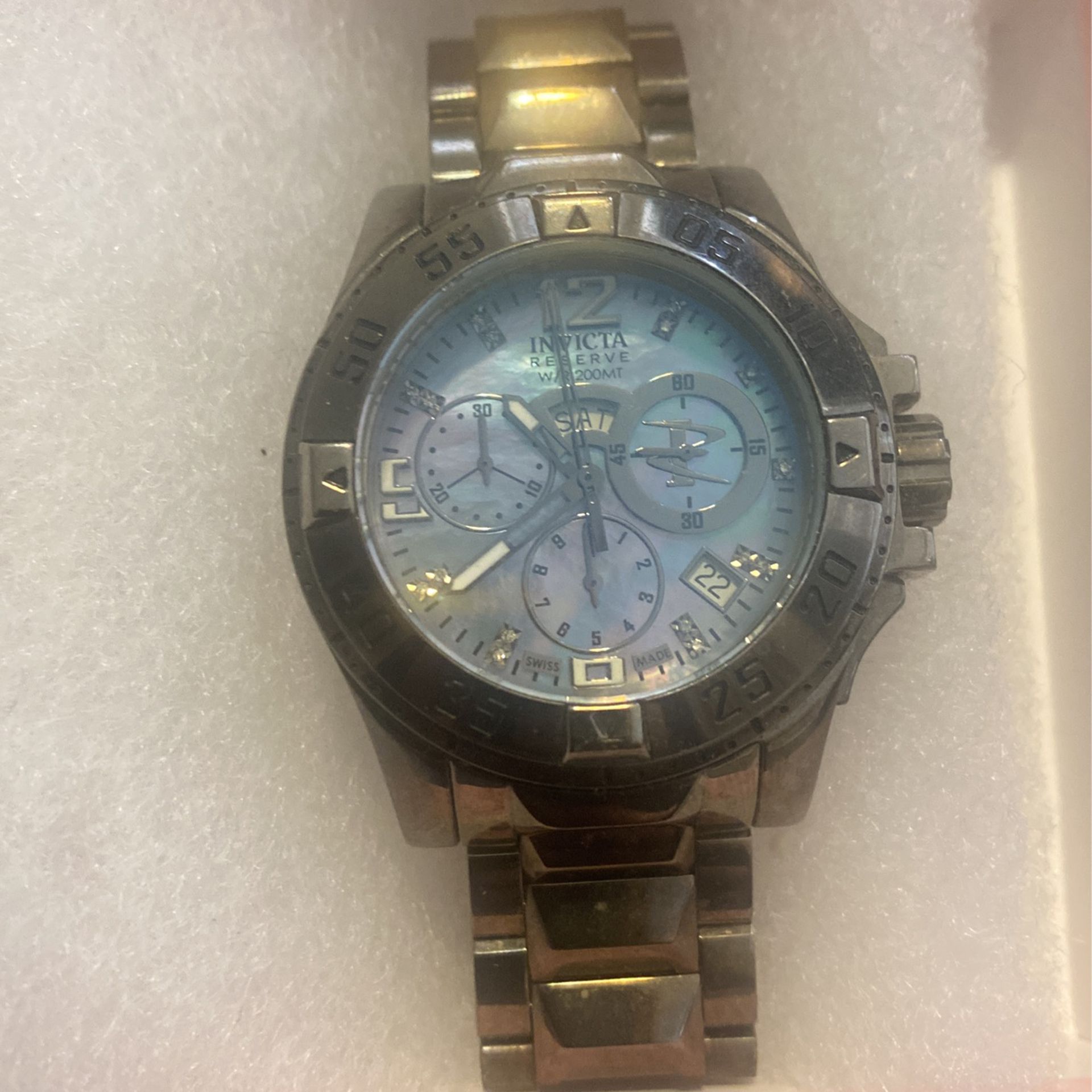 Invicta Blue Mother Of Pearl Face 