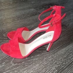 10 Aldo Red Strappy Heel Sandal