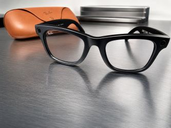 Brand new Ray-Ban Meta glasses. Flat black with clear lenses.