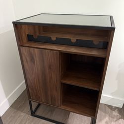 Target Wood Bar Console Table Wine Holder
