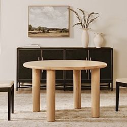 NEW IN-BOX—Free Delivery West Elm Dining Table, FSC®-Certified Natural Oak Wood (Retail $1,899+tax)