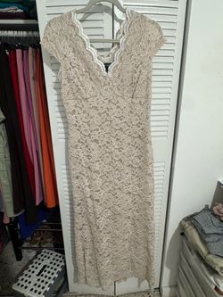 Champagne Lace Maxi Dress - Petite Medium