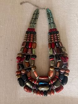 Multicolor Multi-Strand Beaded Statement Necklace