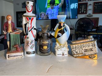 Lot of 5 empty vintage whiskey decanters 1(contact info removed)