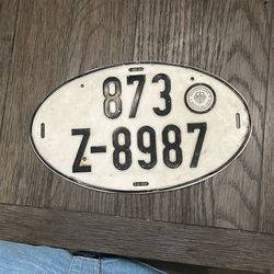 Vintage Hauptzollamt Stuttgart West Germany License Plate
