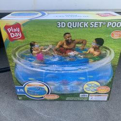 New Play Day 8-ft 3D Transparent Quick Set Pool 