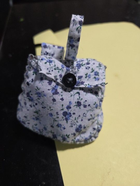 Handmade Mini Backpack, Blue Floral.