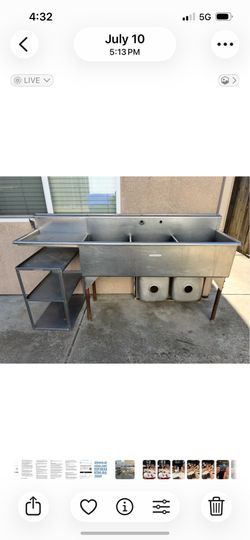 Commercial kitchen sink