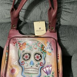 Anuschka Hand Painted Sugar Skull 