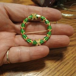 MMA FBS 24 K EP Gold Clear Rhinestone Wreath  Faberge Vintage