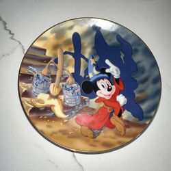 Vintage 1990 Walt Disney 6.5” Fantasia Collector Plate 50 Years Of Fantasy 