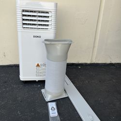 8,000 BTU Portable Air Conditioner, Cools up to 200 Sq.Ft., Remote Control, LED Display, Timer, Installation Kit, White