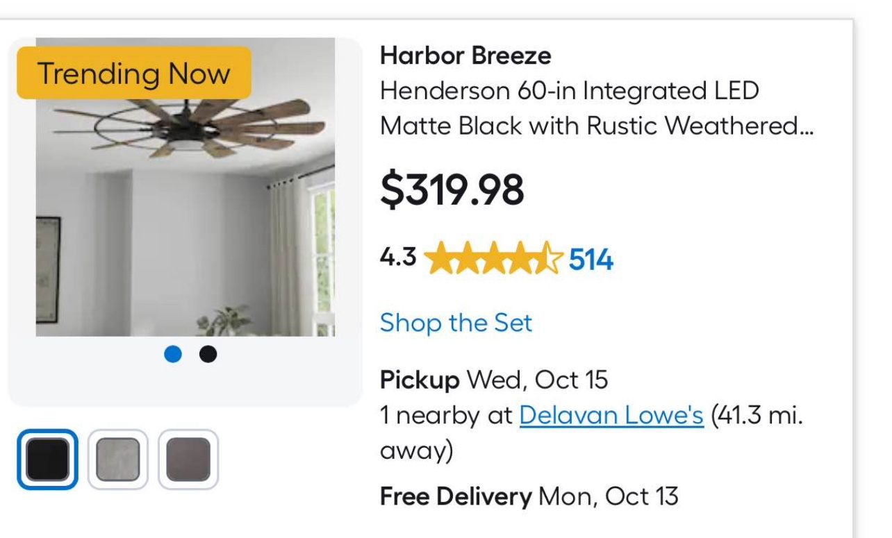 Harbor Breeze Henderson 60-in Integrated LED Ceiling Fan with Light