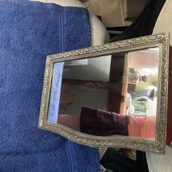 Vintage 1950s Mirrored Top Jewelry Box