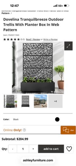 Metal rolling planter box with trellis