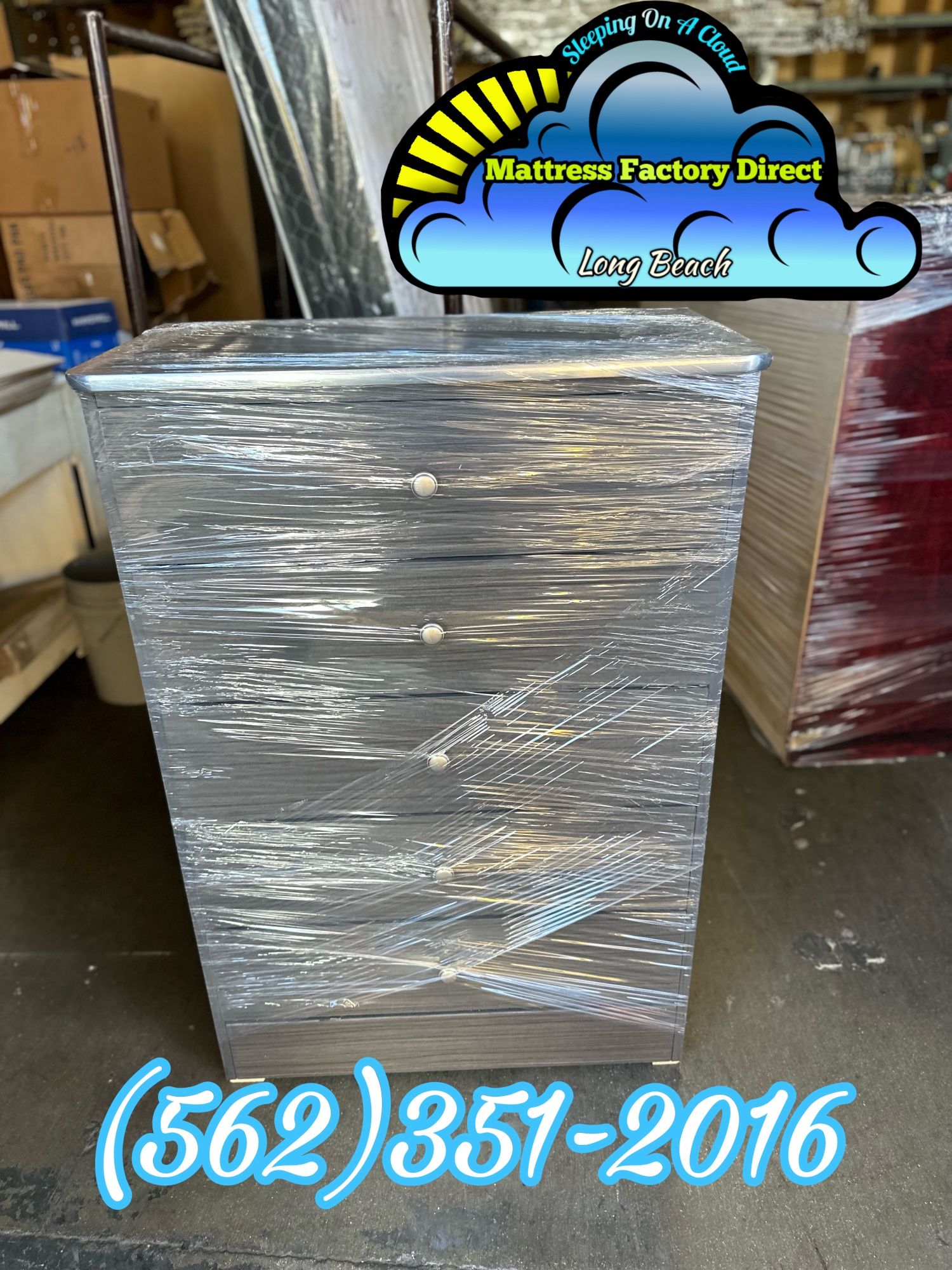 Five Drawer Grey Compressed Dresser Chest Comoda Nueva 