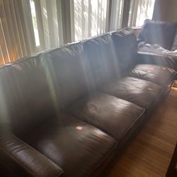 Brown Leather Couches 