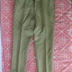 INCOTEX Chinolino Linen Cotton Flat Front Trouser Chino Pant 38 Beige (37x32)