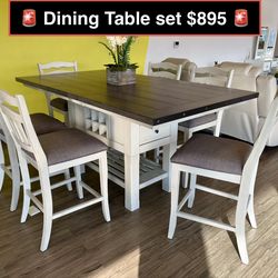 New Solid Dining Table Set 7pc
