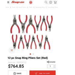 Snap-On 12pcRing Pliers Set (Green)