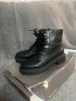 Style & Co Black Lace-Up Combat Boots