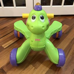 Fisher-Price Go Baby Go! Stride To Ride Dinosaur Walker And Ride-On With Lights