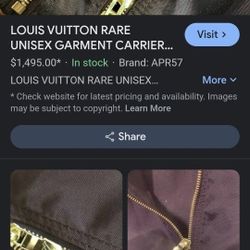 Rare Vintage Louis Vuitton Garment Bag 