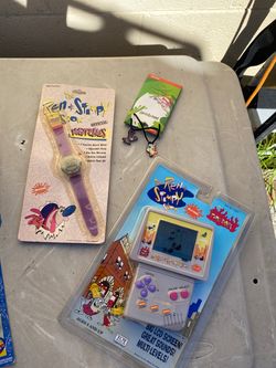 Ren & Stimpy Lot : Video Game , Pendant , Wrist Watch
