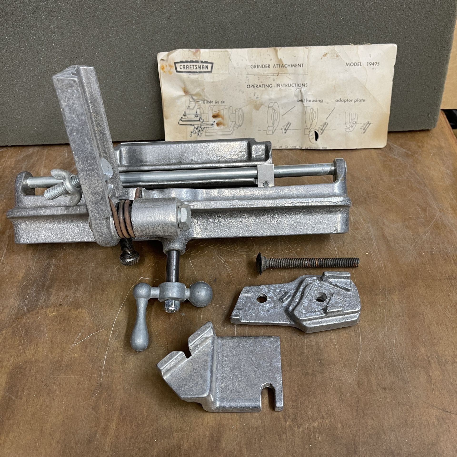 19495 Vintage Craftsman Sharpening Tool Rest Attachment for Bench Grinder
