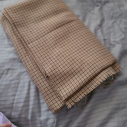 Brown Plaid Wool Fabric