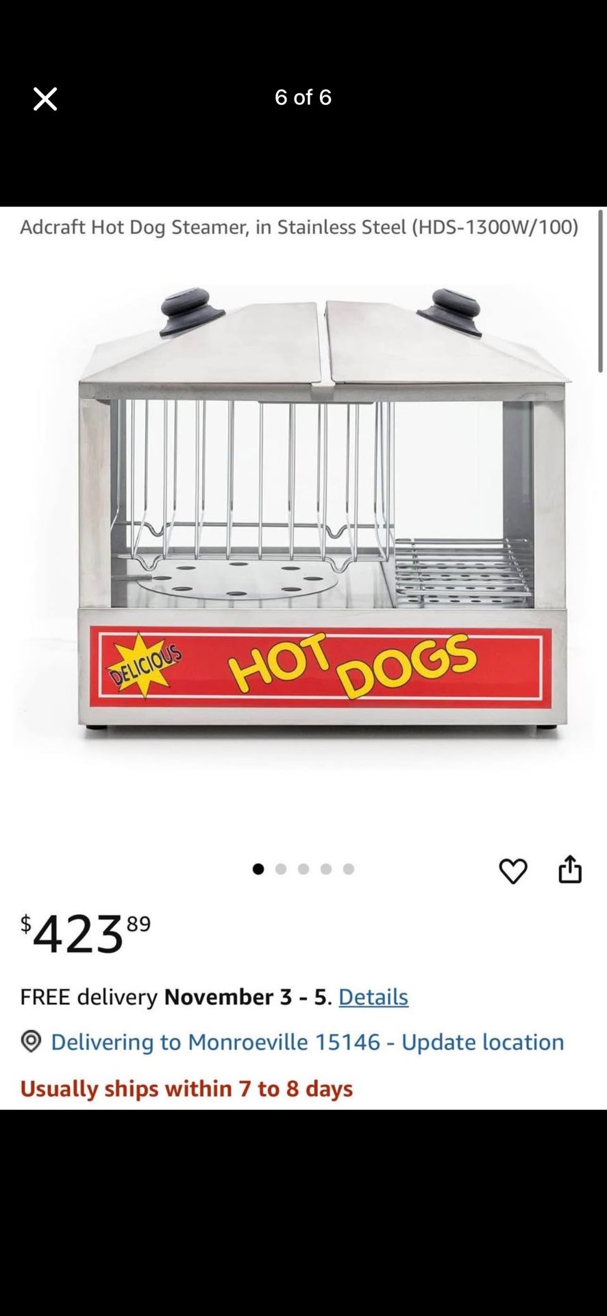 Commercial Hot Dog And Bun Warmer Brand New Unopened