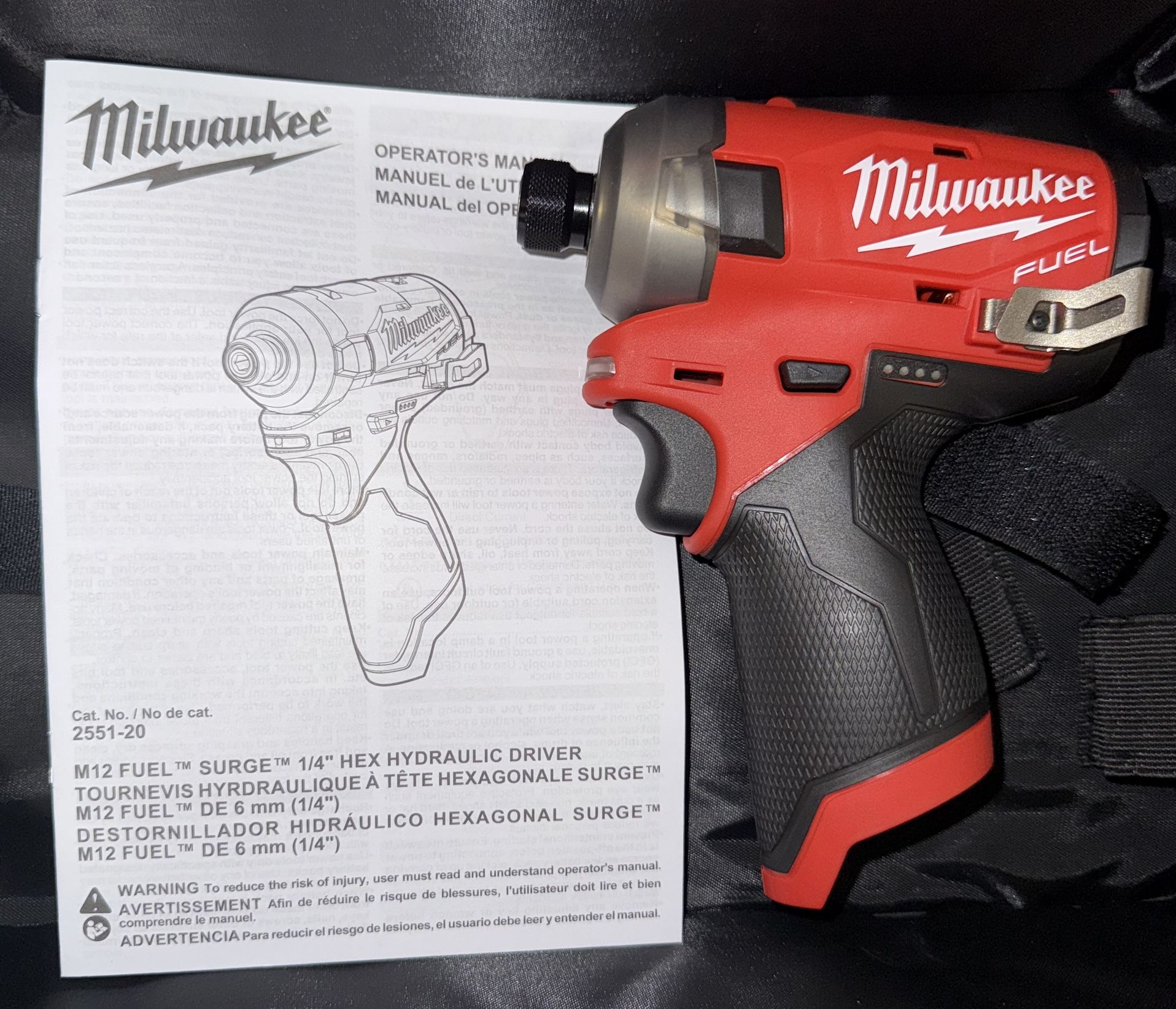 Milwaukee M12 Fuel SURGE 1/4” Hex Hydraulic Driver. Tool Only. (New From Kits). Model #2551-20